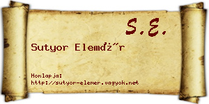 Sutyor Elemér névjegykártya